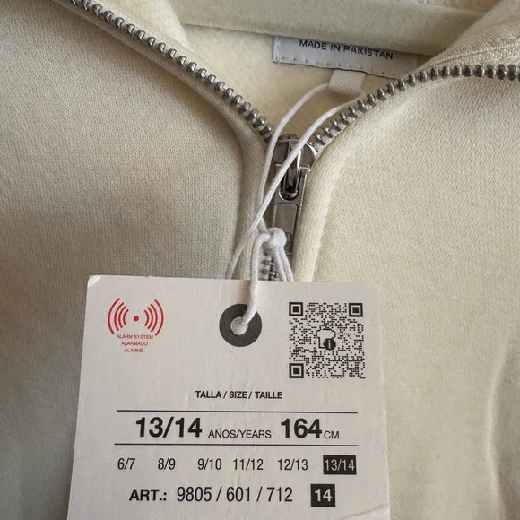 Nwt-Zara Kids- Hooded Sweatshirt with Zip-13/14 y.o. - Picture 5 of 6